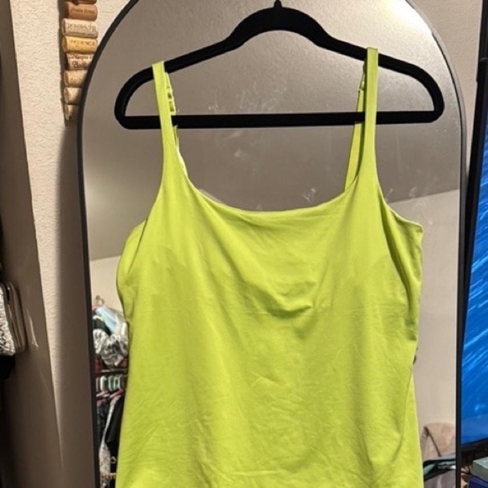 New York & Company Neon Lime Spaghetti Strap Camisole
